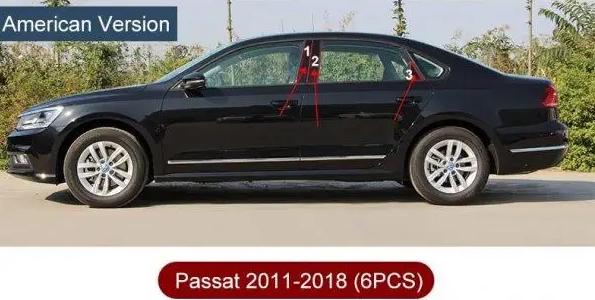 Накладки на стійки дверей Volkswagen Passat B7 NMS 6 шт. Чорний глянець (27986110) - фото 4 Накладки на стійки дверей Volkswagen Passat B7 NMS 6 шт. Чорний глянець (27986110) - фото 4