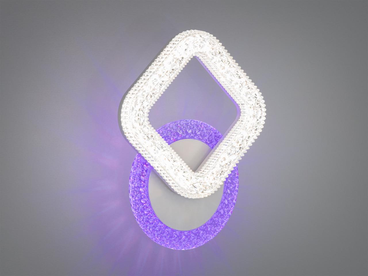 Настенный светильник LED 2205/1WH с цветной подсветкой для гостиной Белый (2829709969)