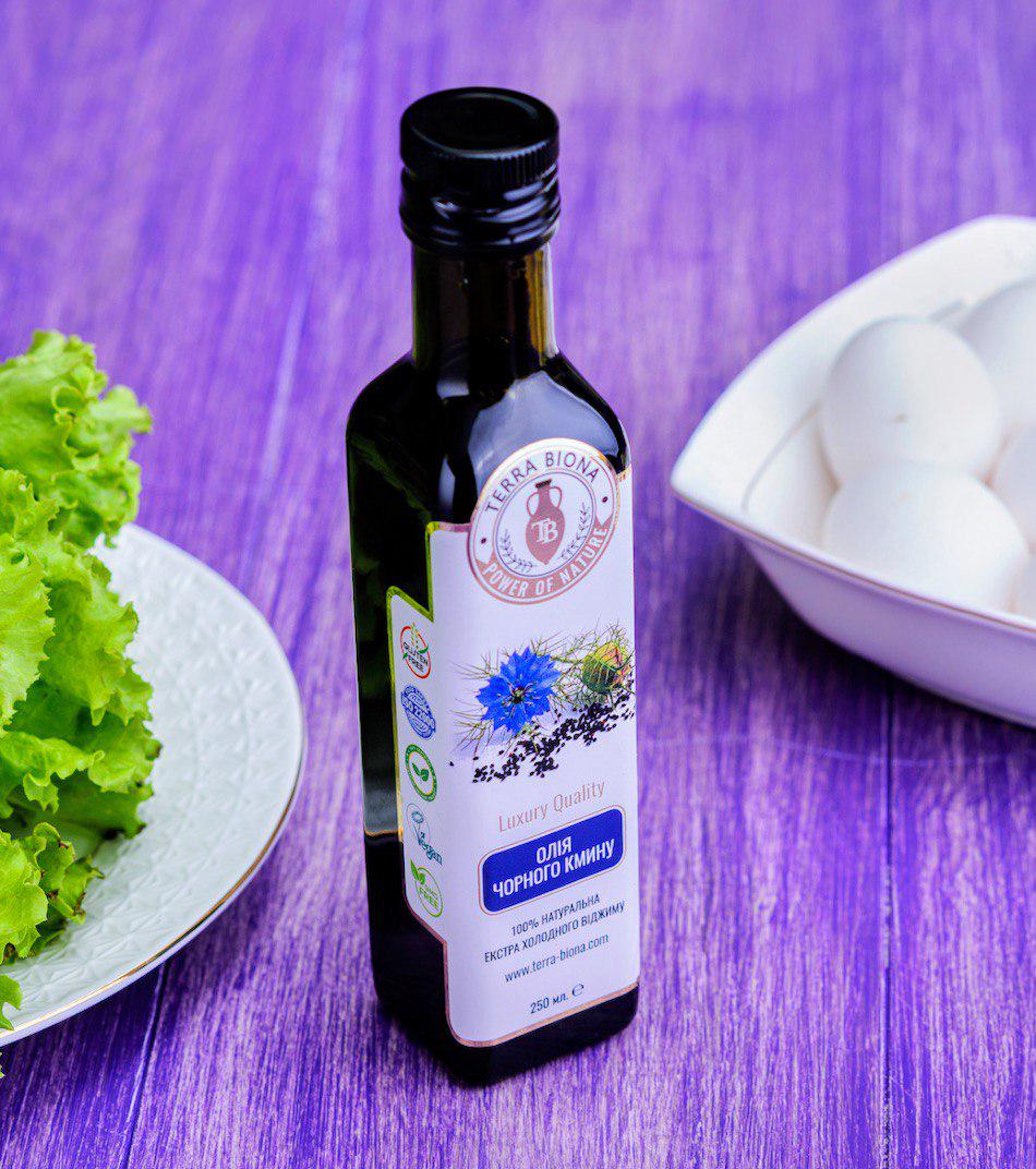 Олія чорного кмину Terra Biona холодного віджиму 250 мл (17747600) Олія чорного кмину Terra Biona холодного віджиму 250 мл (17747600)