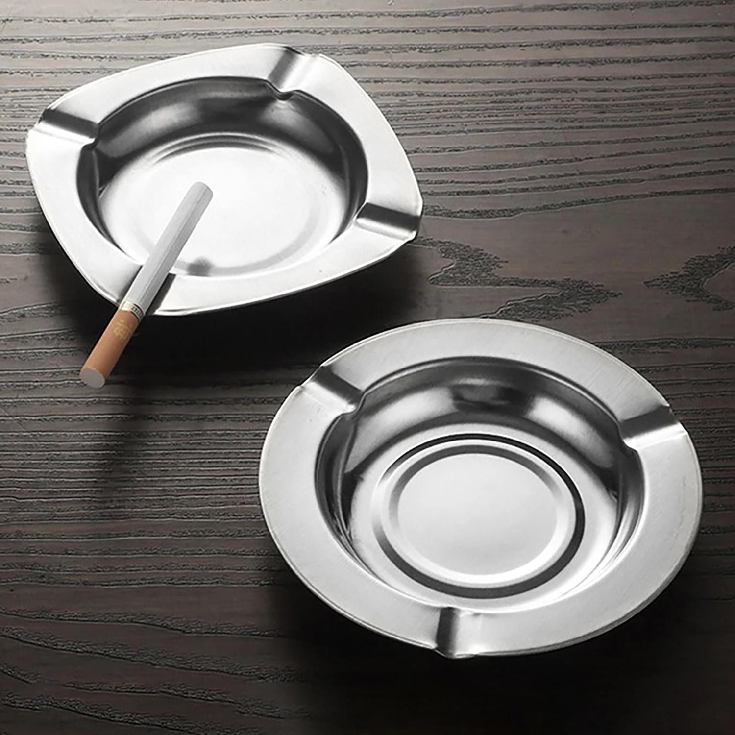 Попільничка з нержавіючої сталі з трьома виїмками для цигарок d 12 см (87415) - фото 8 Попільничка з нержавіючої сталі з трьома виїмками для цигарок d 12 см (87415) - фото 8