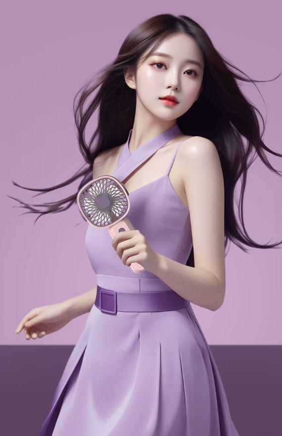 Вентилятор мини ручной LY-838 от USB с подставкой Розовый - фото 8