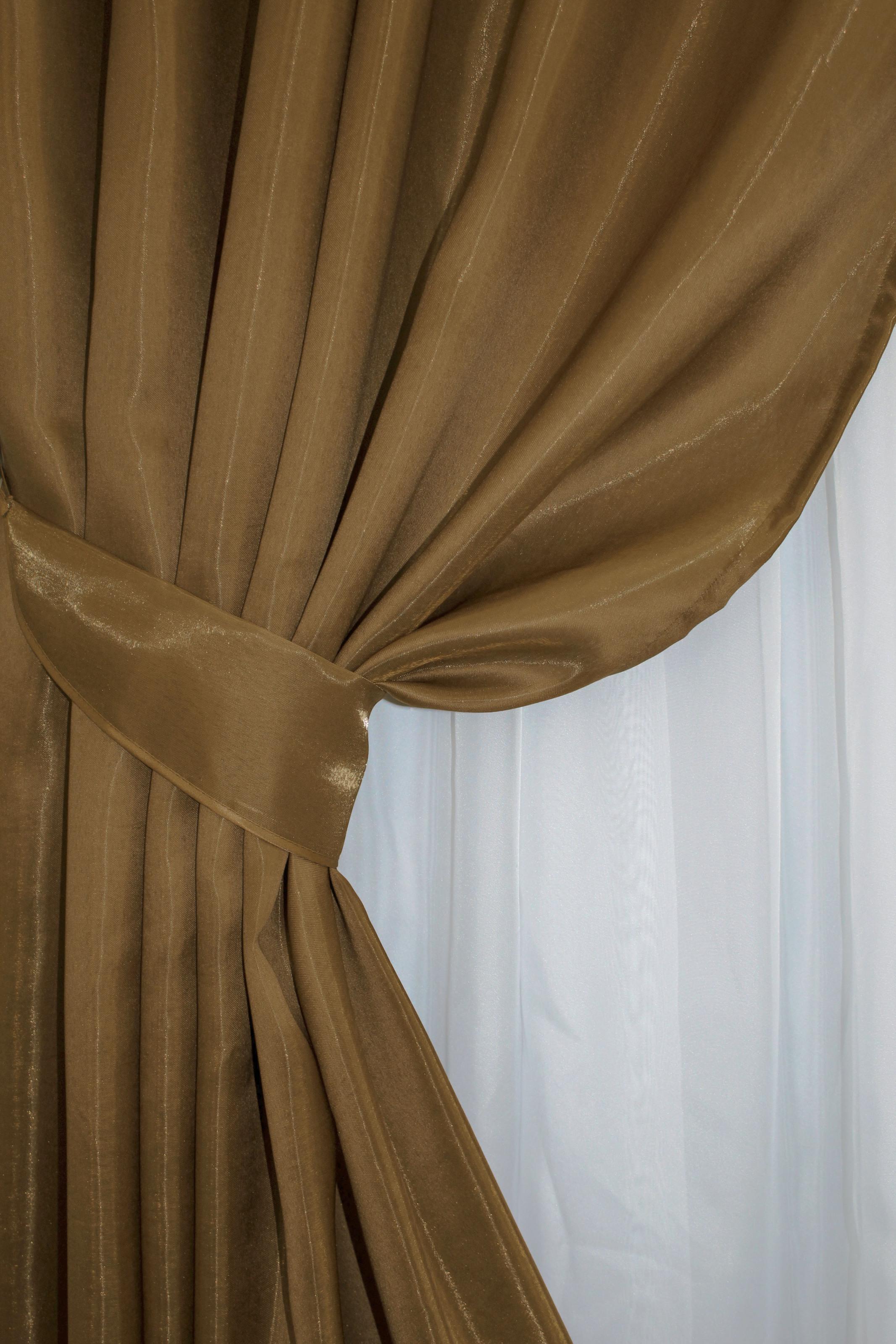 Комплект штор VR-Textil Атлас № 1183ш монорей 150х270 см 2 шт. Светло-коричневый (33-0013) - фото 4 Комплект штор VR-Textil Атлас № 1183ш монорей 150х270 см 2 шт. Светло-коричневый (33-0013) - фото 4