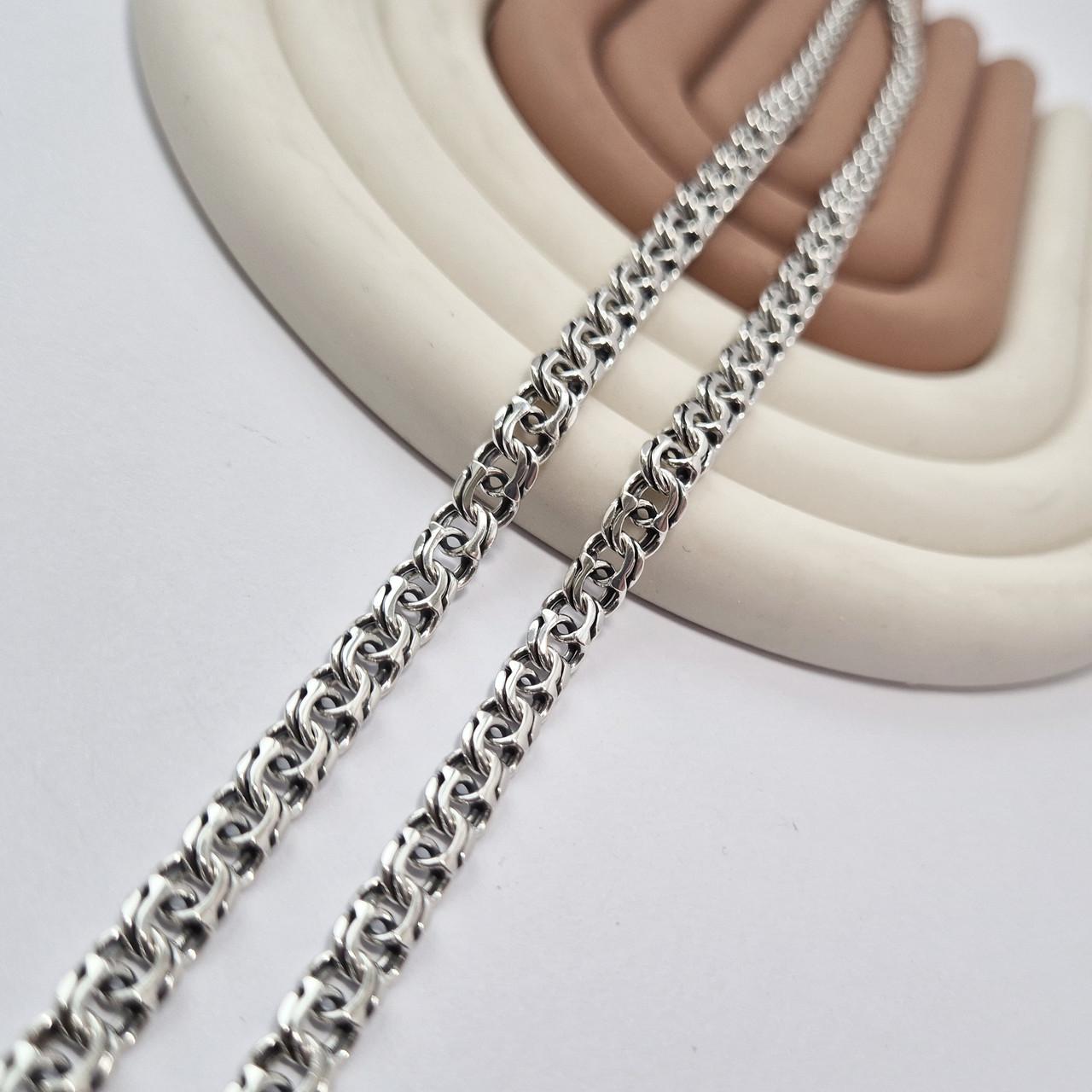 Цепочка казацкий бисмарк серебро 925 пробы черненое 22,15 г 60 cм (л14)