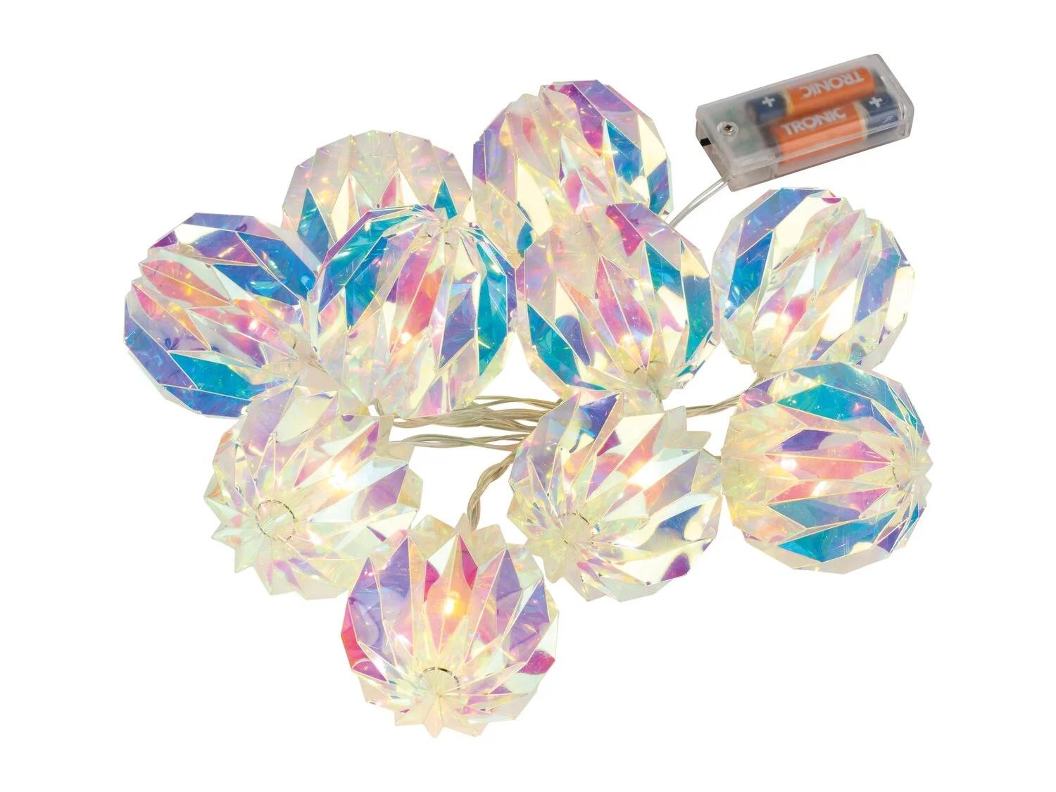 Гирлянда Livarno Home голографические шары 10 LED с таймером 165 см (P1-00331)