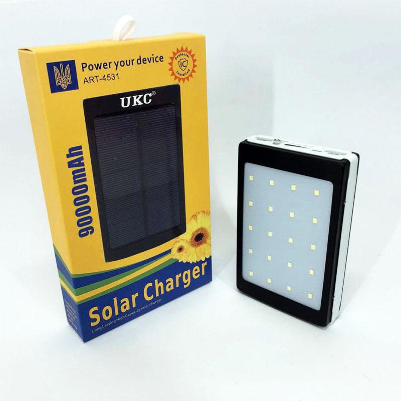 Повербанк UKC Solar із сонячною панеллю та лампою 90000 mAh - фото 6