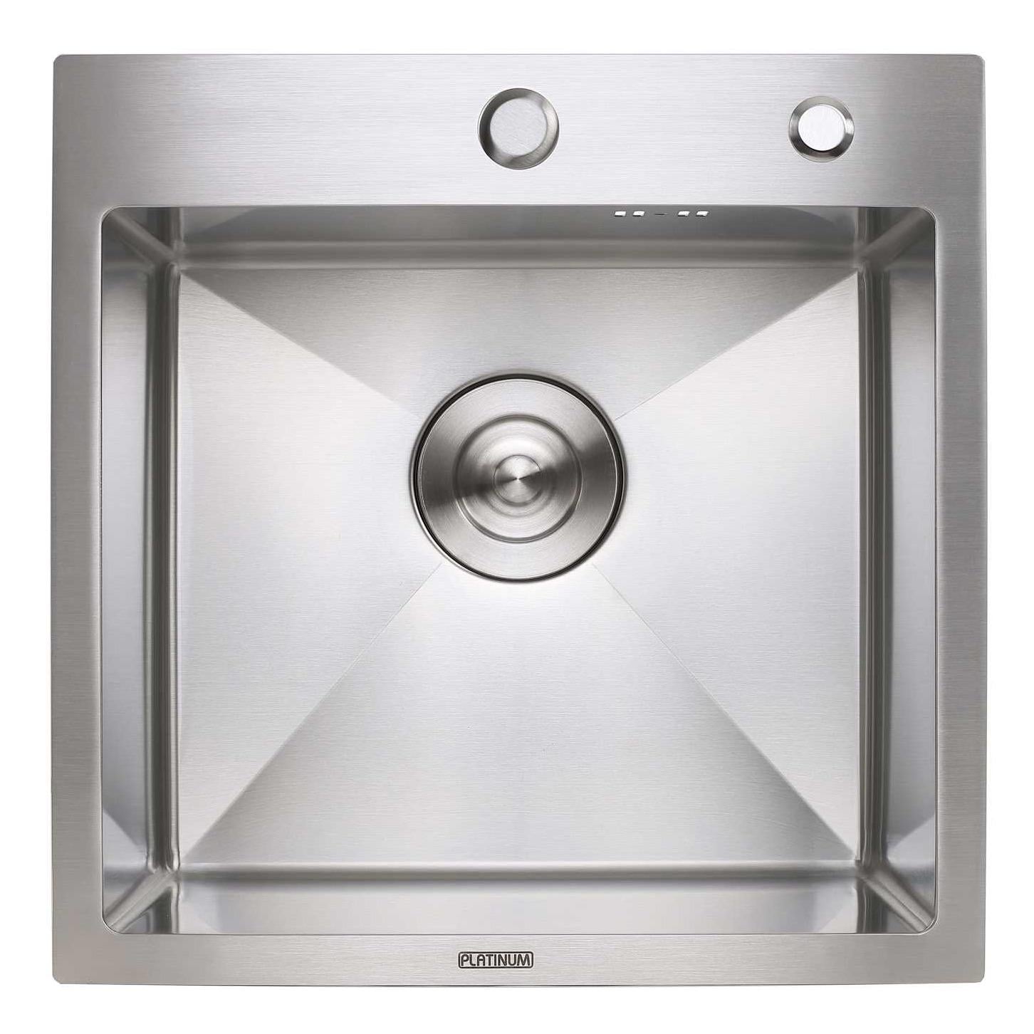 Мийка кухонна Platinum PLS-A33650 з нержавіючої сталі квадратна матова 450x450 мм (152284)