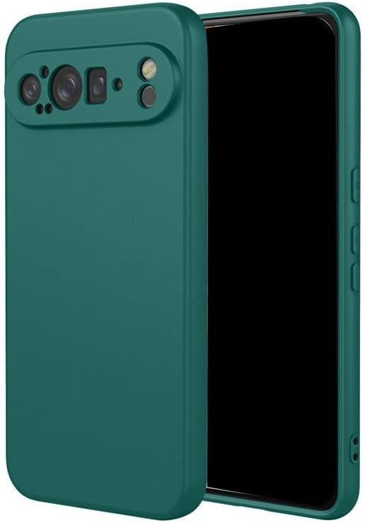 Силиконовый чехол для Google Pixel 9 Pro XL (с микрофиброй внутри) Темно-зеленый