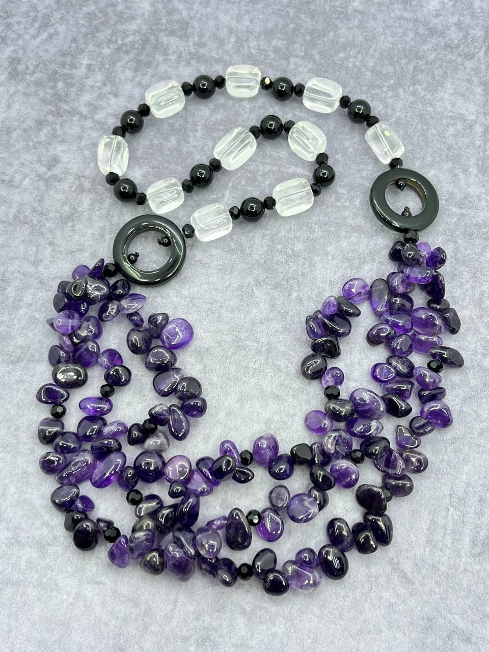 Бусы аметист 74 см Разноцветный (10206)