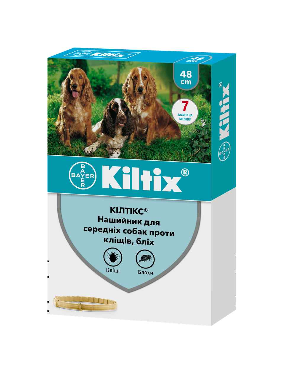 Нашийник від бліх і кліщів Bayer Kiltix для середніх порід собак 48 см (1164304180)