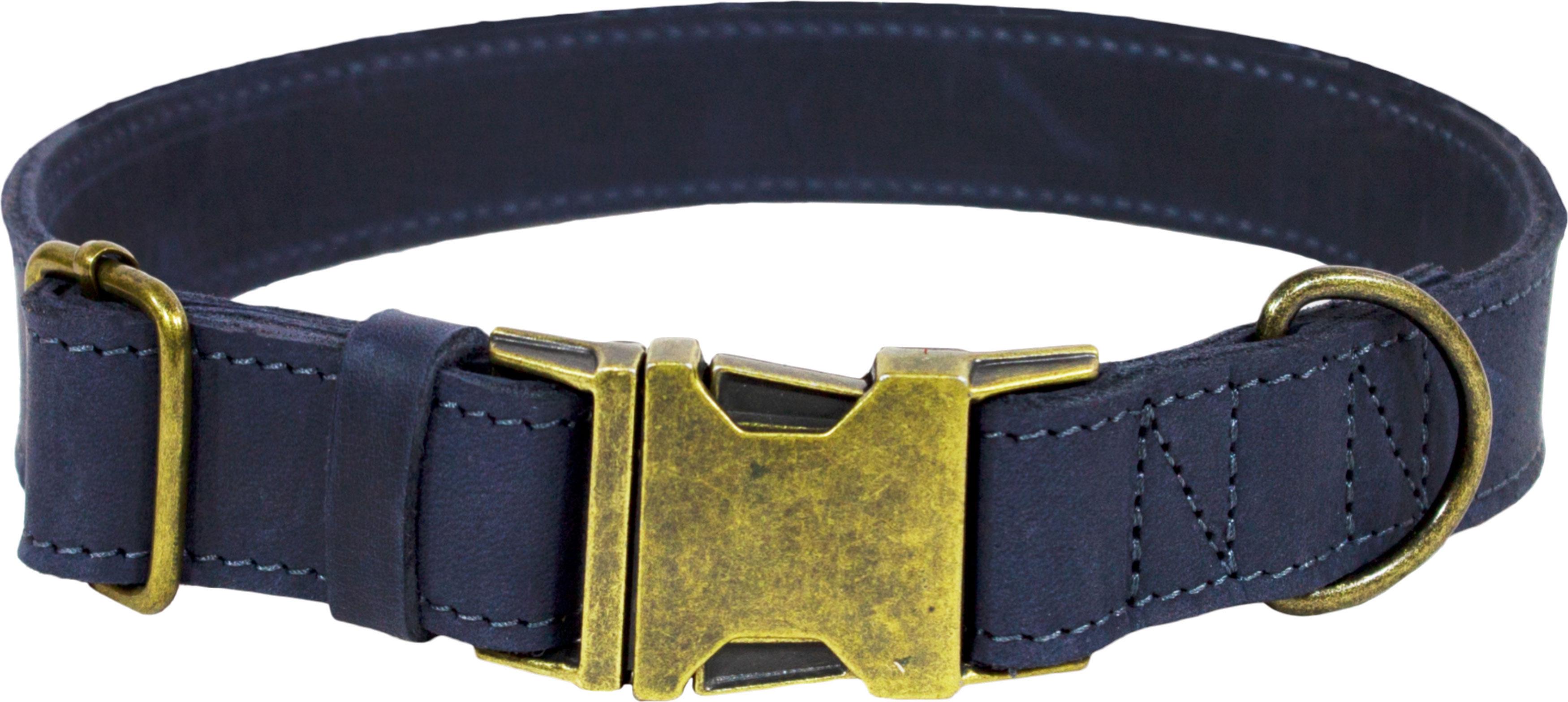 Ошейник Lucky Pet двойной кожаный 25 мм 35-45 см Синий (4820268555892)