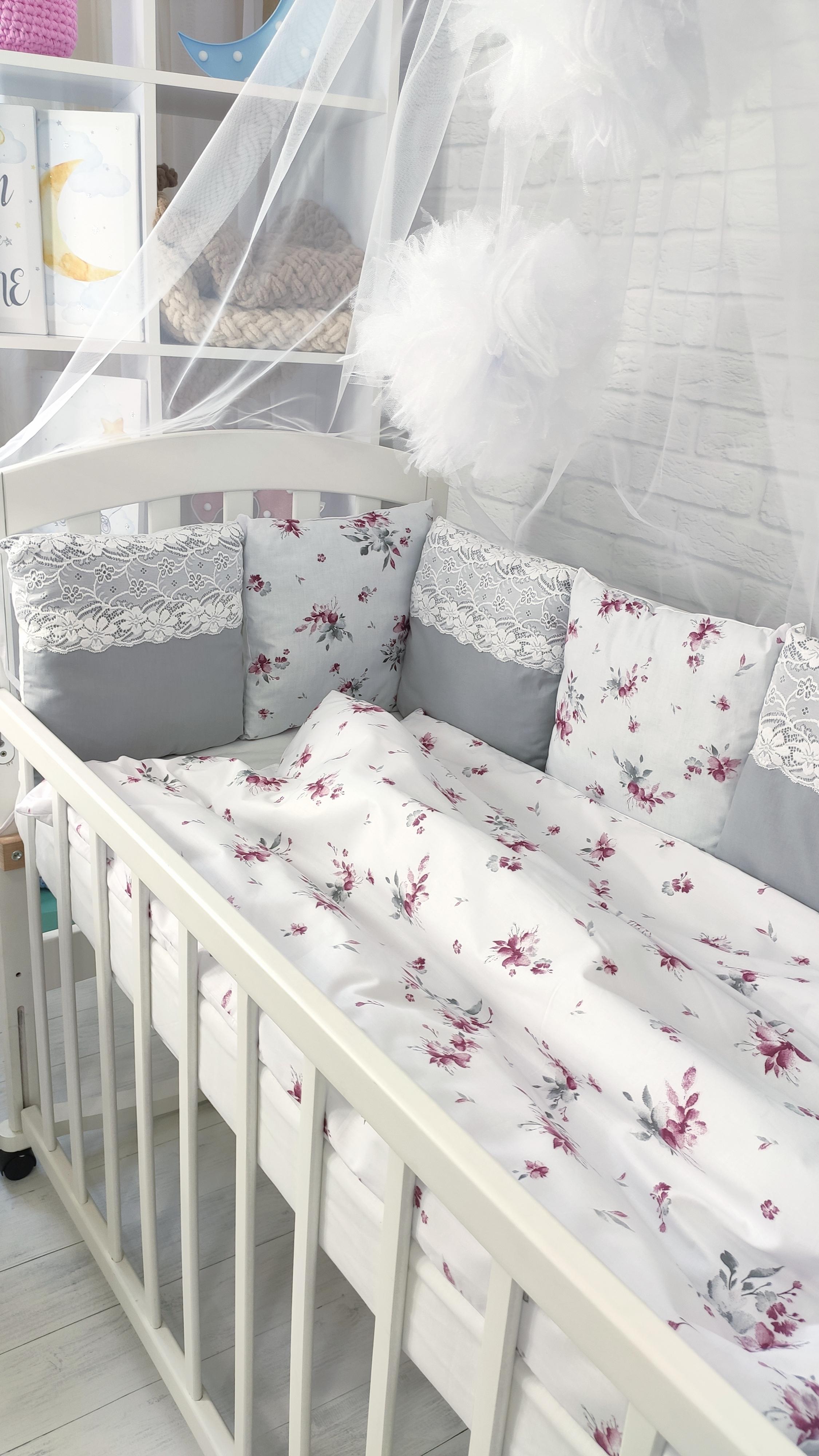 Комплект постельного белья ТМ Elliz Кружево в кровать для новорожденных Серый - фото 3 Комплект постельного белья ТМ Elliz Кружево в кровать для новорожденных Серый - фото 3