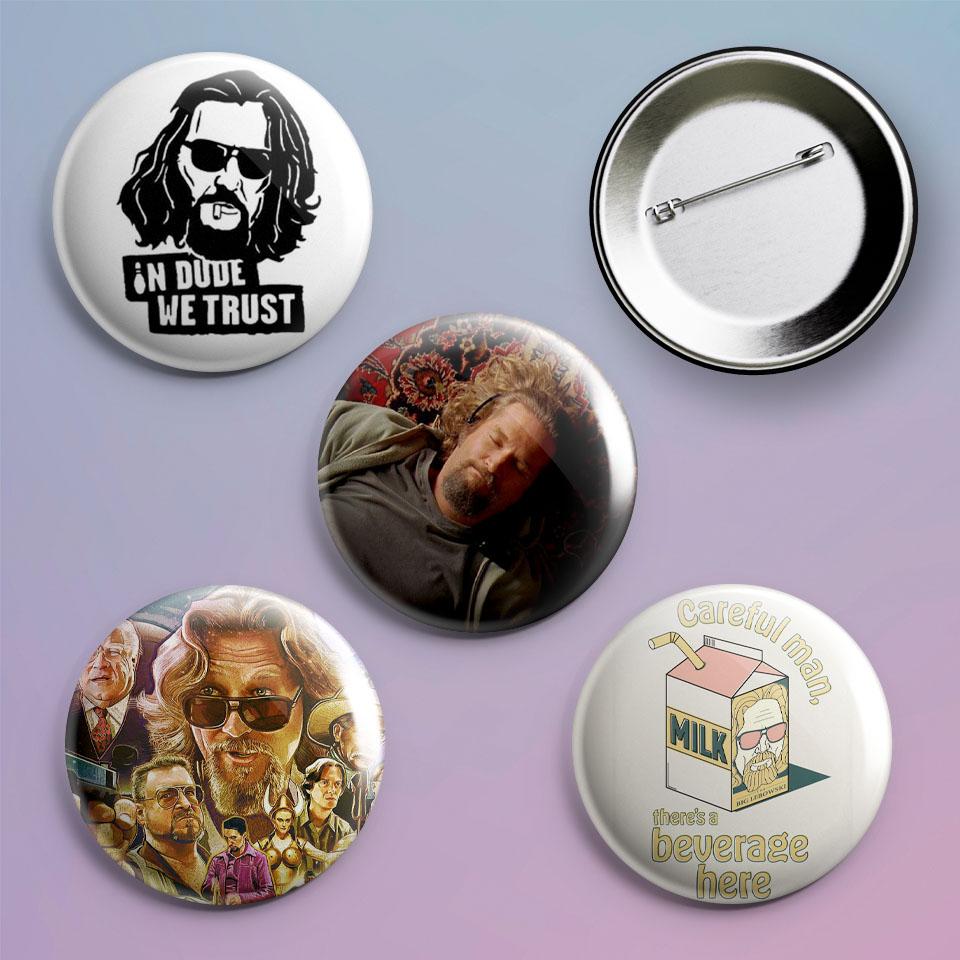 Значки на рюкзак с принтом The Big Lebowski 4 шт.