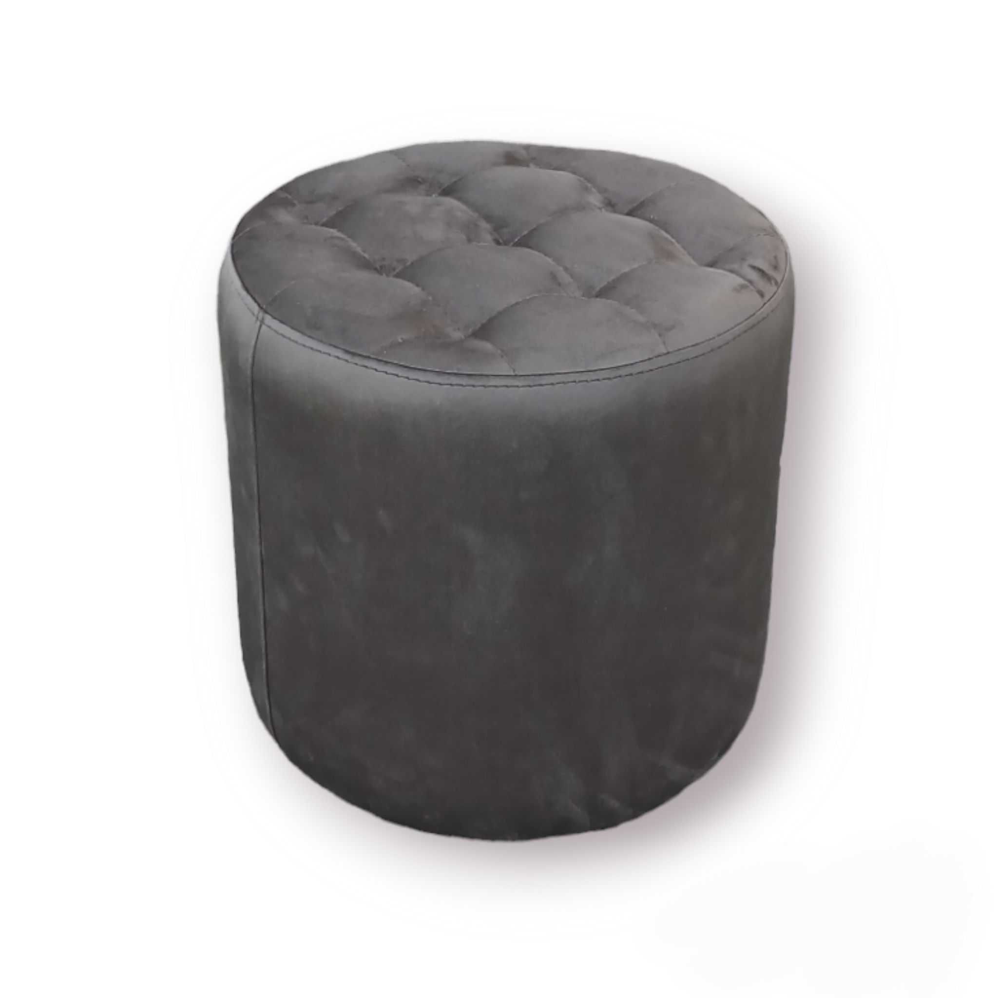 Пуф круглий Рондо Велюр Делюкс зі втяжками d 45 см h 45 см Графітовий - фото 1 Пуф круглий Рондо Велюр Делюкс зі втяжками d 45 см h 45 см Графітовий - фото 1