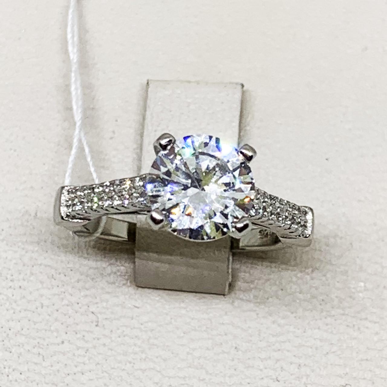 Каблучка срібна з кубічним цирконієм р. 17 3,54 г (1696031995) - фото 4