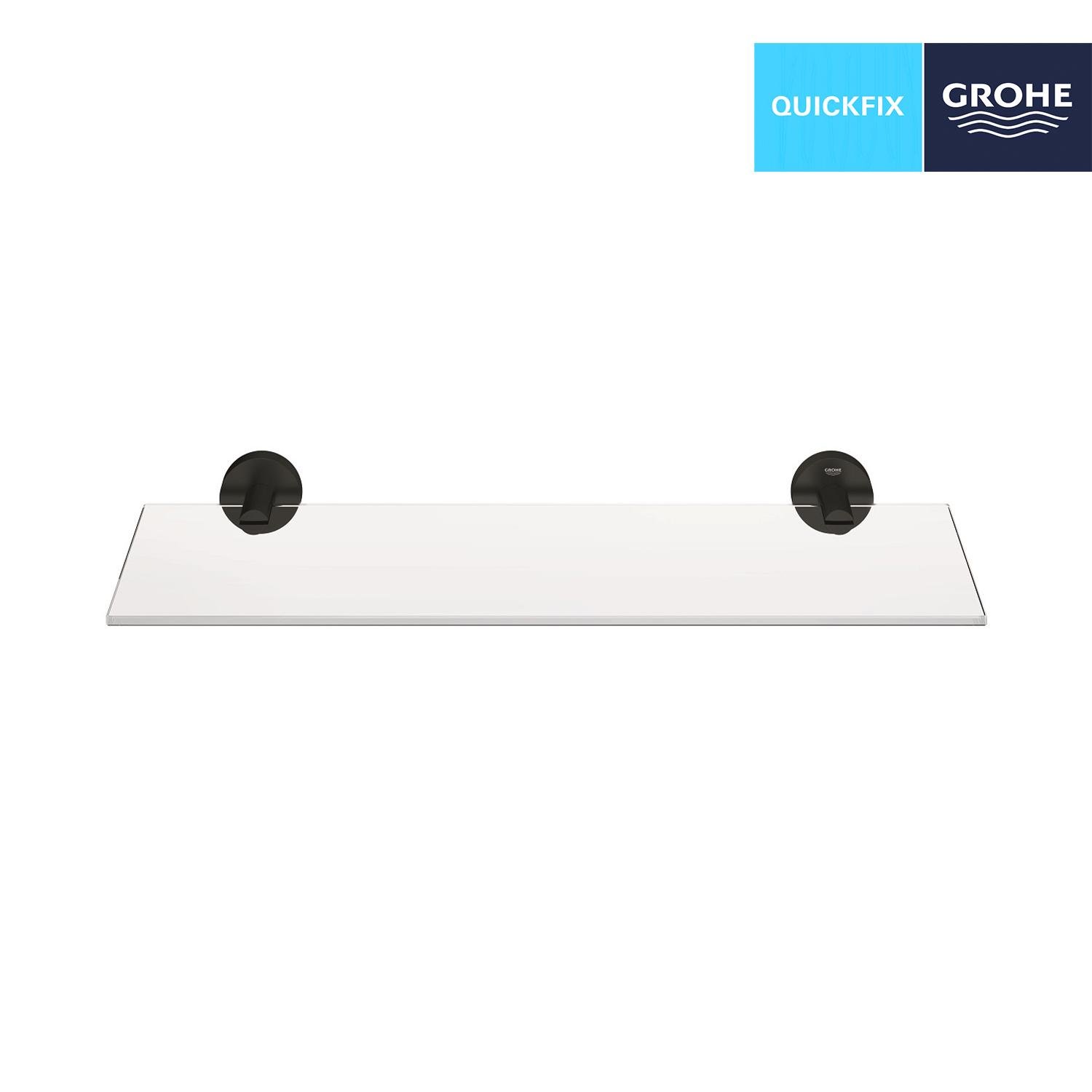 Полка настенная стеклянная Grohe QuickFix Start 412022430 CV034614 Черный (235251) - фото 2 Полка настенная стеклянная Grohe QuickFix Start 412022430 CV034614 Черный (235251) - фото 2