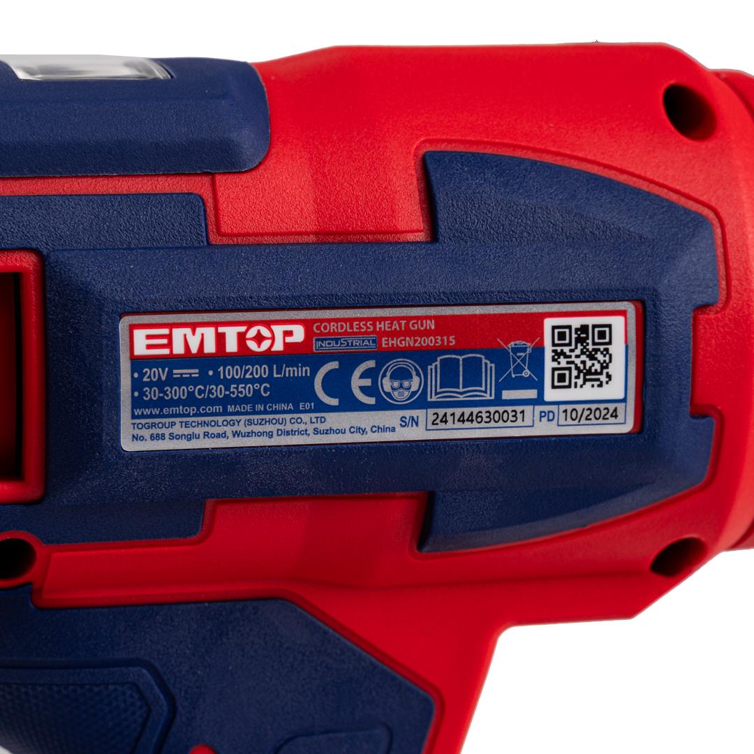 Фен будівельний акумуляторний EMTOP EHGN200315 - фото 11 Фен будівельний акумуляторний EMTOP EHGN200315 - фото 11