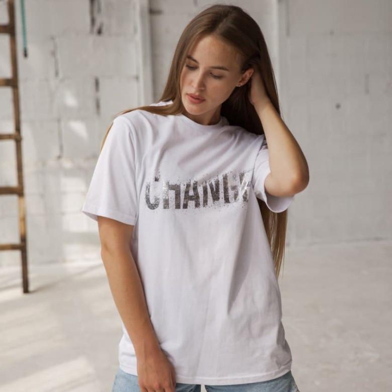 Футболка женская GBI Change хлопковая M Белый (12953)