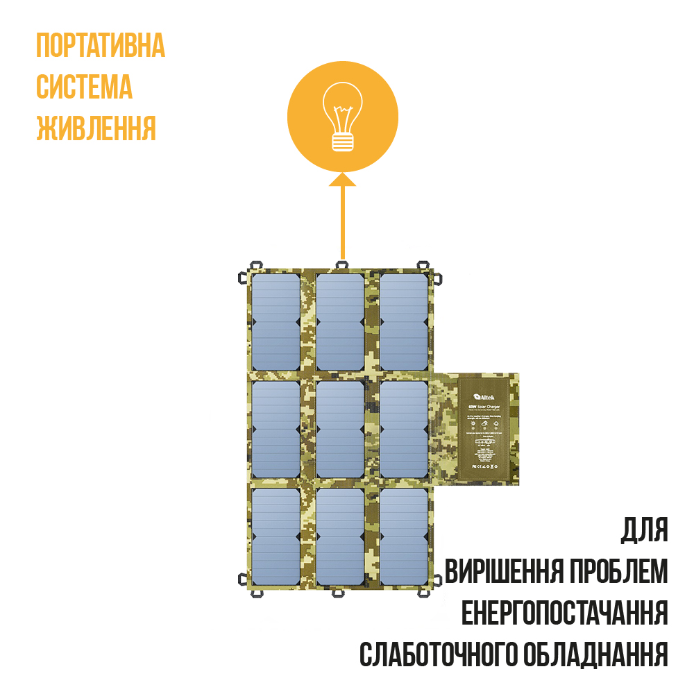 Зарядний пристрій портативний розкладний ALTEK ALT-63 - фото 3