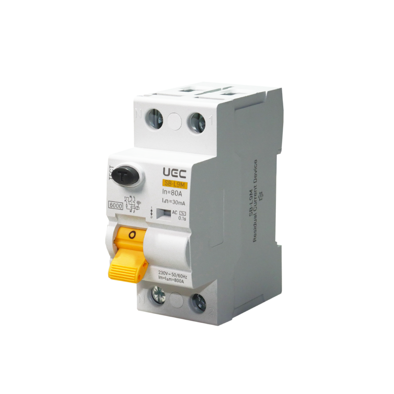 Пристрій захисного відключення UEC SB-L9M 2P 80A 30мА тип AC (RCCB61-2-080-030-AC)