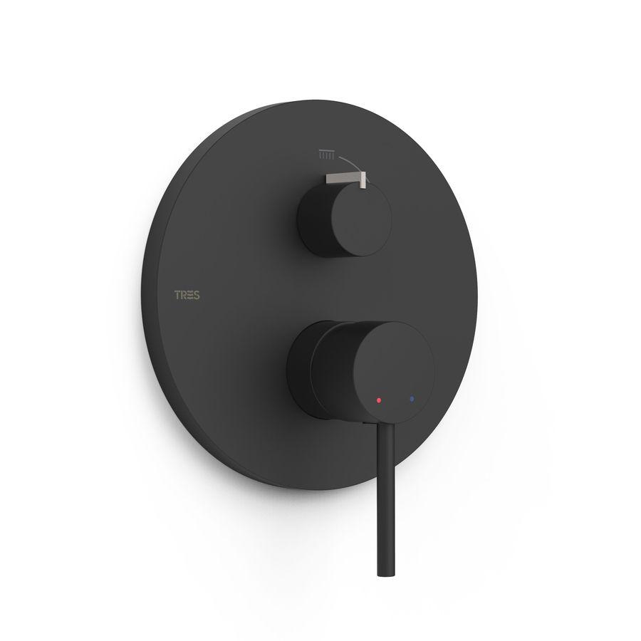 Смеситель скрытого монтажа Tres Study Exclusive с переключателем Черный матовый (26228001NM)