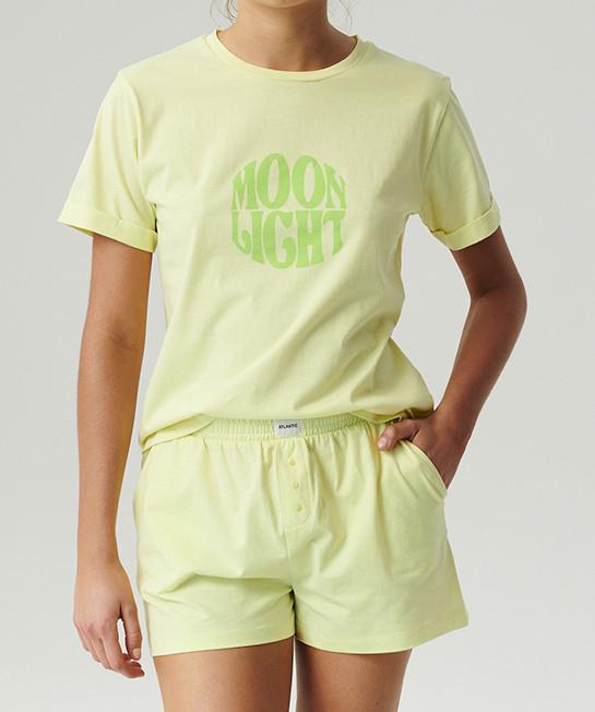 Пижама женская Atlantic NLP-487 футболка/мини-шортики с карманами L Лимонный (2602687243)