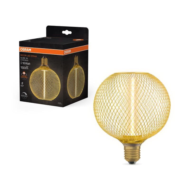 Лампа светодиодная Osram LED DECO G125 филаментная 3,5W 220V 150lm 1800K E27 DIM 125x150 мм Gold (4058075840164) - фото 3 Лампа светодиодная Osram LED DECO G125 филаментная 3,5W 220V 150lm 1800K E27 DIM 125x150 мм Gold (4058075840164) - фото 3