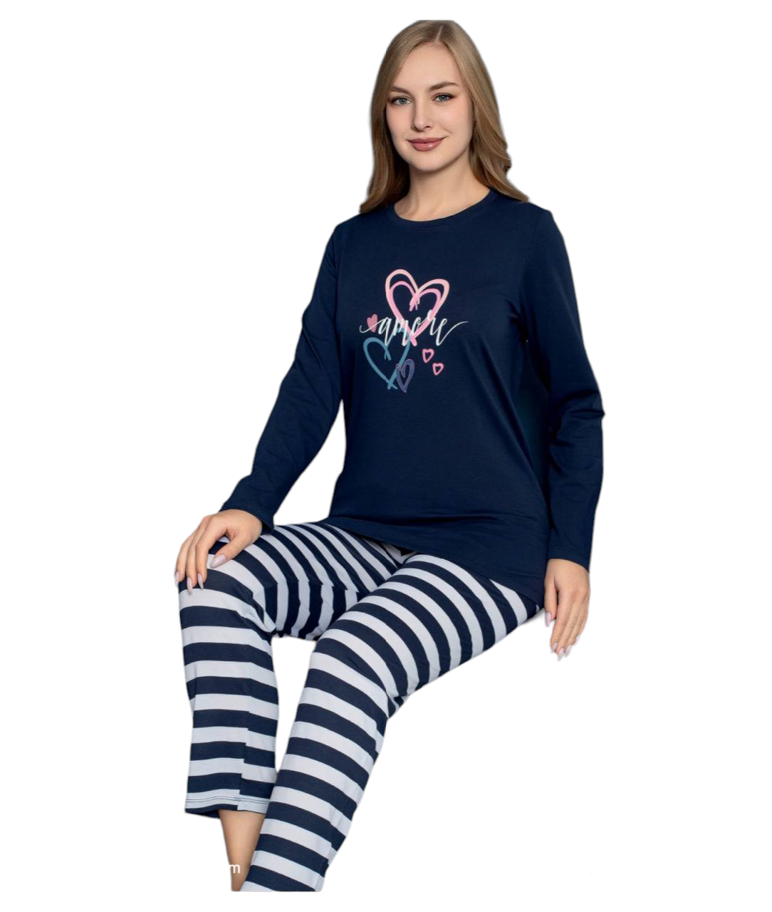 Піжама жіноча бавовна з кишенями XXL Синій - фото 2 Піжама жіноча бавовна з кишенями XXL Синій - фото 2