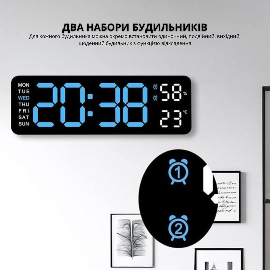 Часы настольные/настенные электронные Bodasan с синими LED цифрами с термометром и будильником (CL02) - фото 4 Часы настольные/настенные электронные Bodasan с синими LED цифрами с термометром и будильником (CL02) - фото 4