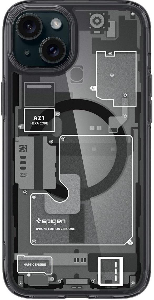 Чехол накладка для телефона Spigen Ultra Hybrid MagFit для Apple iPhone 15 Черный с принтом (ACS06806)
