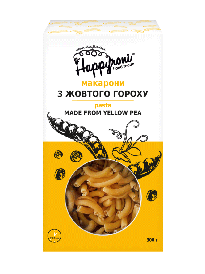 Завитки из желтого гороха Happyroni без глютена 300 г