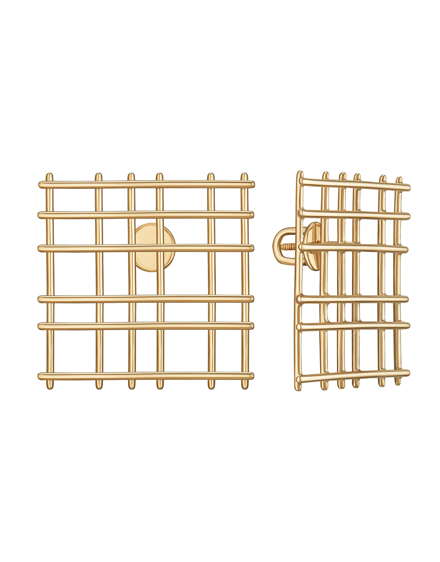 Сережки Square Grid жіночі RIMMART JEWELRY жовті One size Сережки Square Grid жіночі RIMMART JEWELRY жовті One size