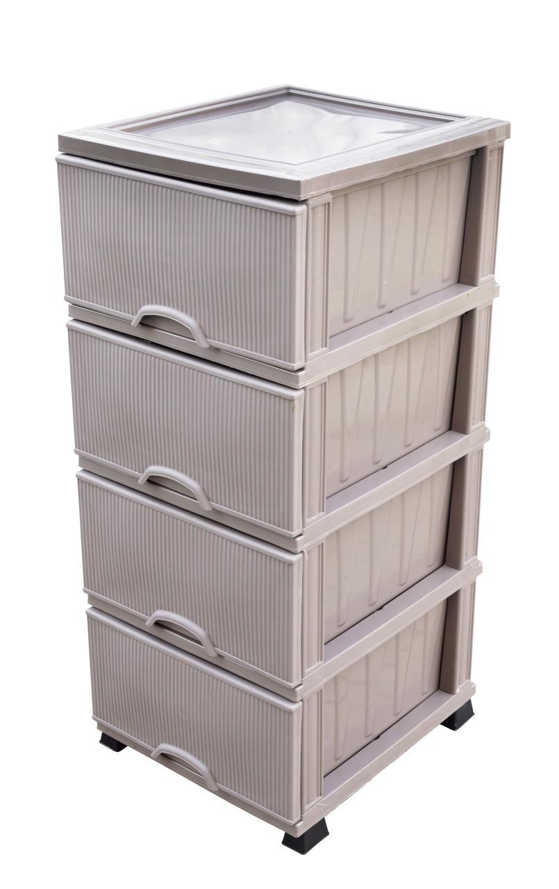 Комод пластиковый Elif Plastik Ностальгия на 4 ящика Капучино (4933-КЧ) Комод пластиковый Elif Plastik Ностальгия на 4 ящика Капучино (4933-КЧ)