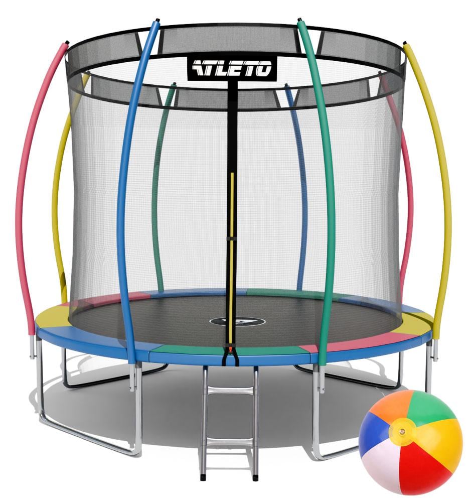 Батут Atleto с внутренней сеткой 374 см Multikolor (4279)