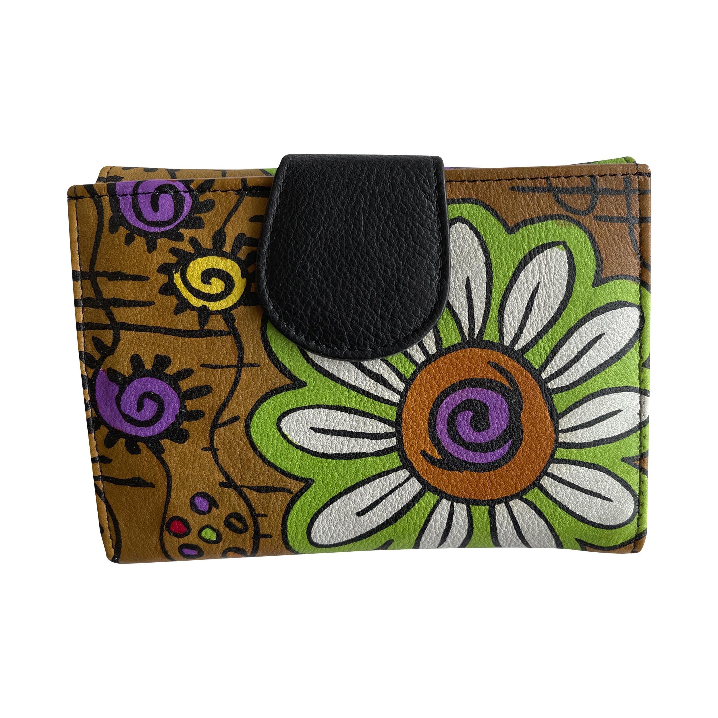 Кошелек кожаный женский Silk Route А-1917 Цветы Хаки (13425482)