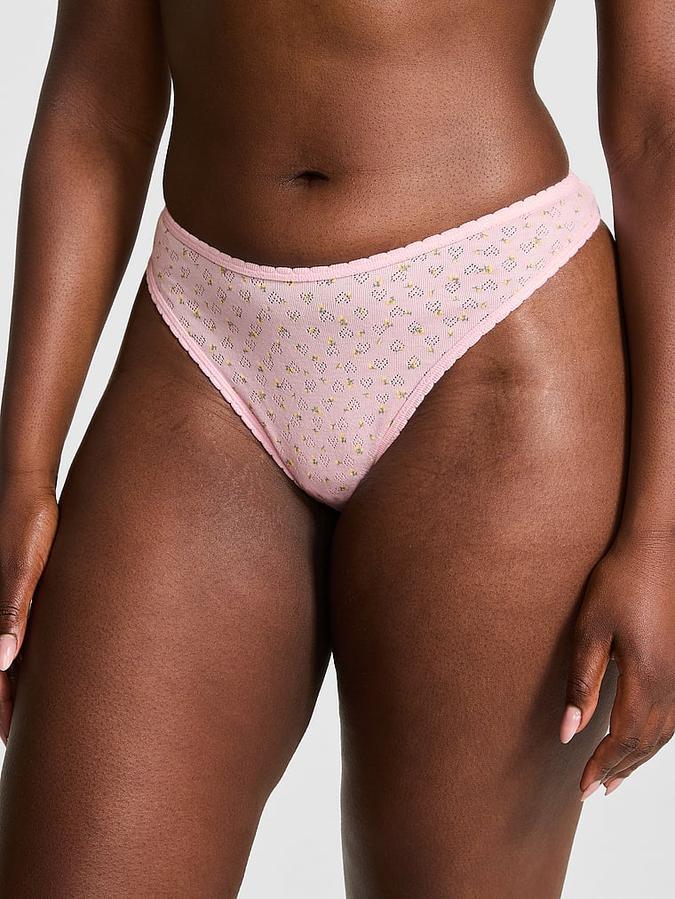 Трусики жіночі Victoria's Secret Cotton Thong Panty S Рожевий (2843088877)