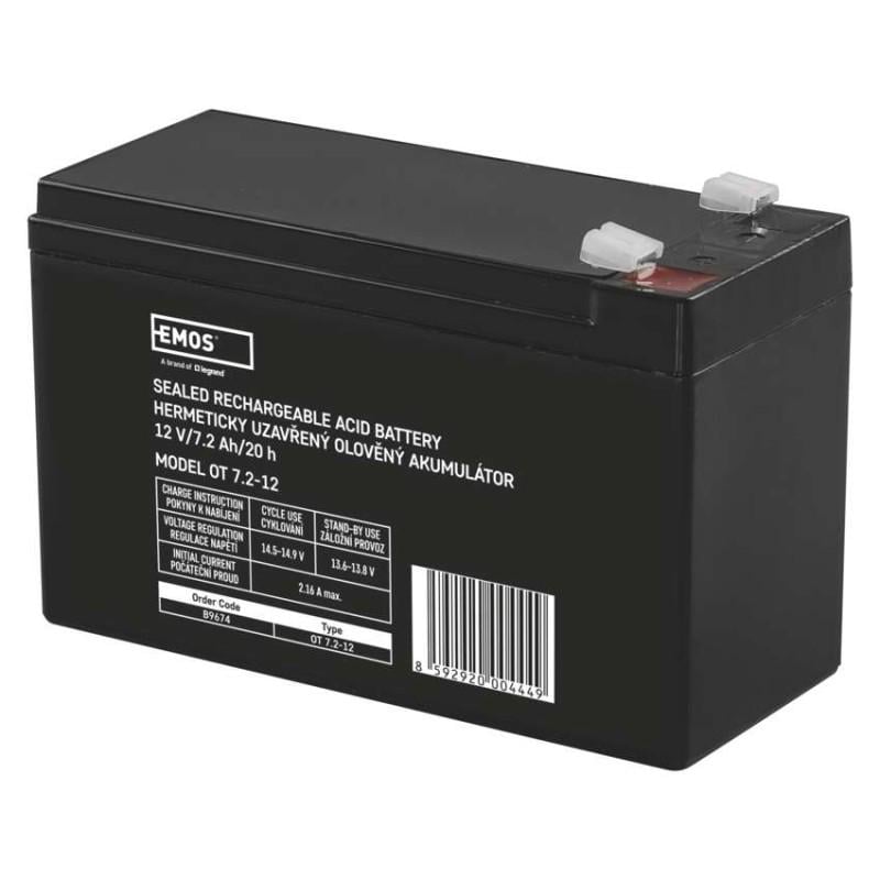 Батарея аккумуляторная Emos B9674 AGM 12V 7,2 Ah Fast 6,3 мм (37804735)