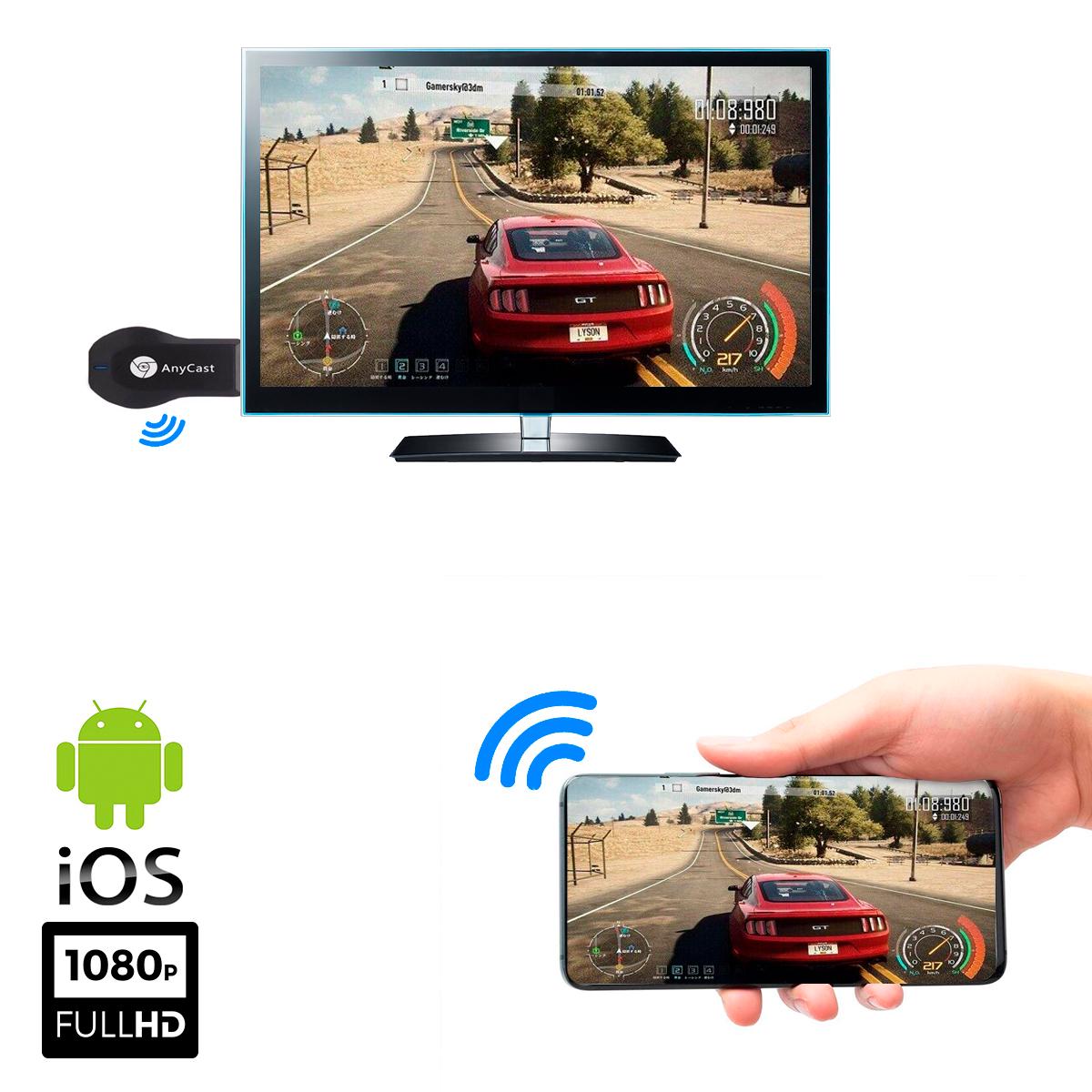 Адаптер беспроводной HDMI WiFi для TV AnyCast M9 Miracast (1009654-Black) - фото 3