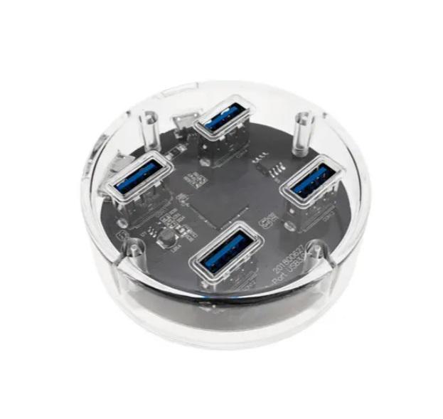 USB-хаб концентратор 4-портовый 3.0 до 5 Гбит/с Прозрачный (439031)