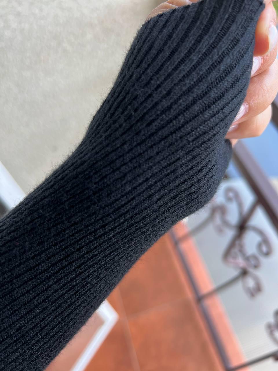 Светр жіночий A-N 920 водолазка гольф рубчик високий комір OS Чорний (2934) - фото 6