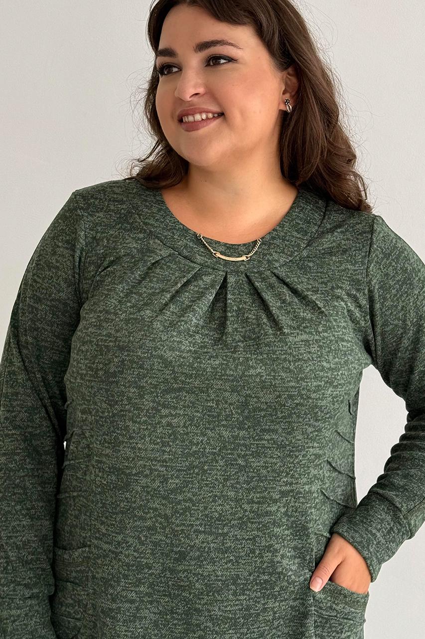 Туніка жіноча PANNI Олена довгий рукав р. 64-66 Зелений (Р2508252242) - фото 5 Туніка жіноча PANNI Олена довгий рукав р. 64-66 Зелений (Р2508252242) - фото 5