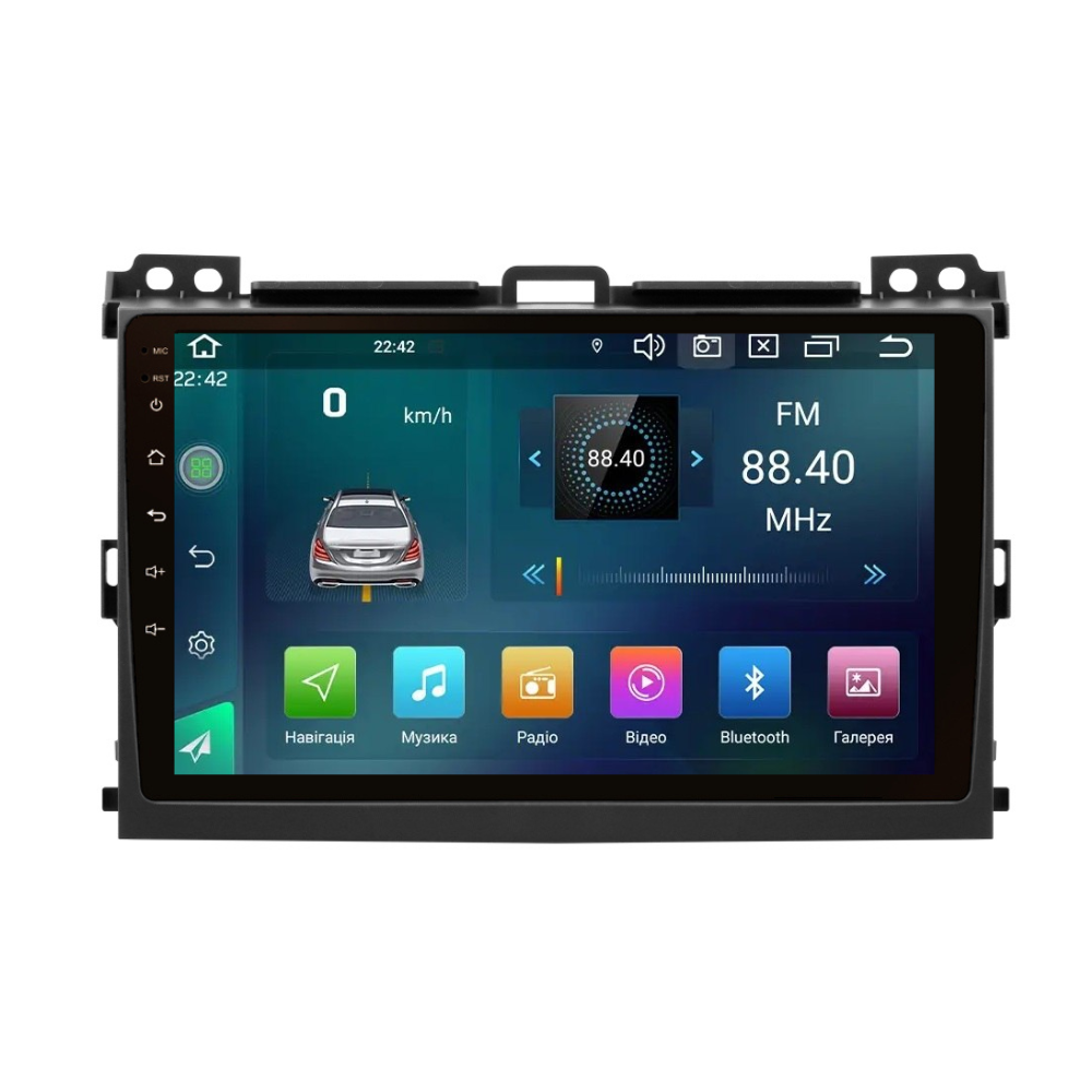 Магнитола штатная CYCLONE C9 CPL GSM Carplay 2/32 GB 4G для Toyota Land Cruiser Prado 120 2002-2009 г. с усилителем (AR-81644)