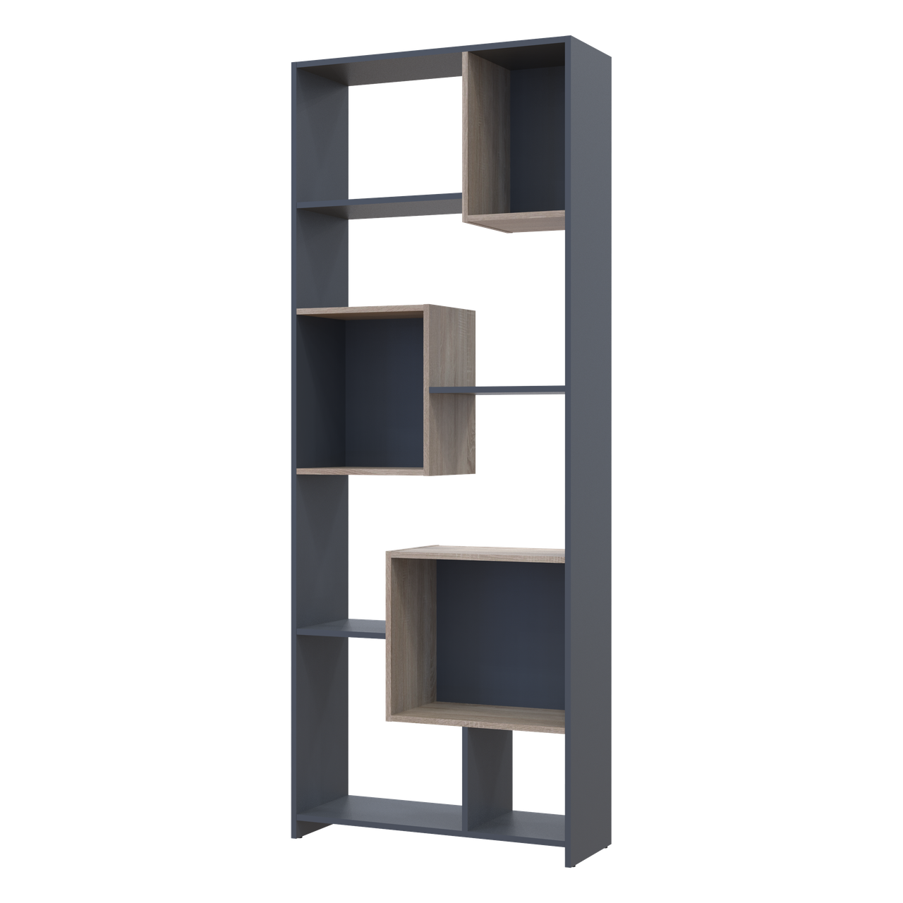 Етажерка висока Doros B1S 81х30х210 см Графіт/Дуб сонома (41516040)