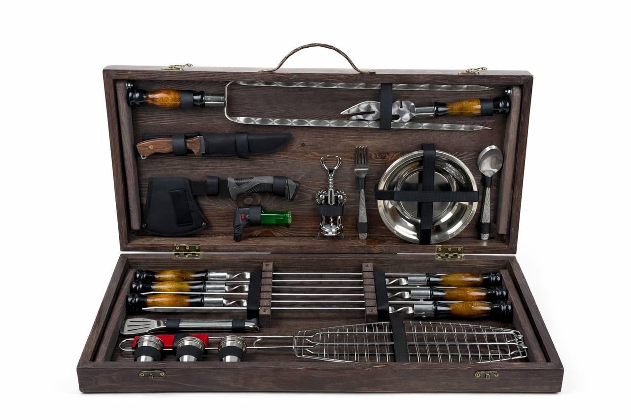 Подарочный набор с кейсом Grill Master GRILL MASTER на 38 предметов Коричневый (168-10-KS-7508)