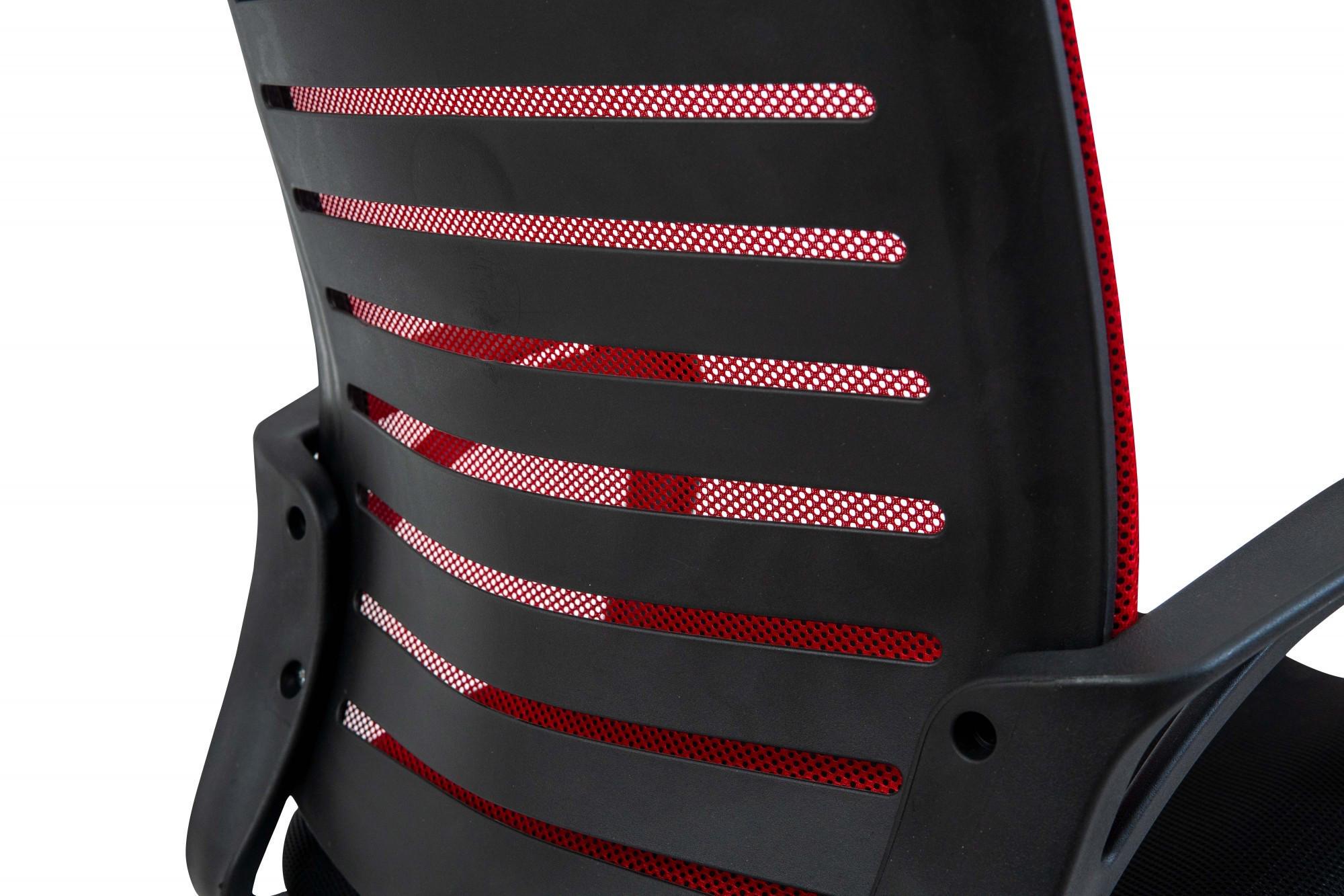 Кресло офисное компьютерное Flush Сетка Хром М1 Tilt Черно-красный - фото 6