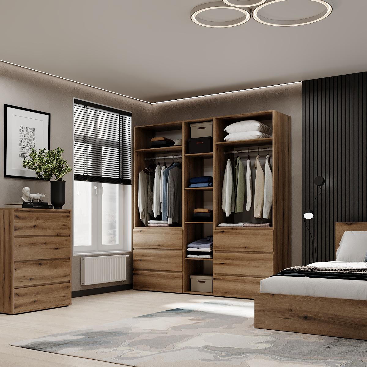 Шкаф распашной комбинированный ART IN HEAD №3 Light 2000x500x2200 мм Дуб Эвок прибрежный (GALTK0310000000) - фото 4 Шкаф распашной комбинированный ART IN HEAD №3 Light 2000x500x2200 мм Дуб Эвок прибрежный (GALTK0310000000) - фото 4