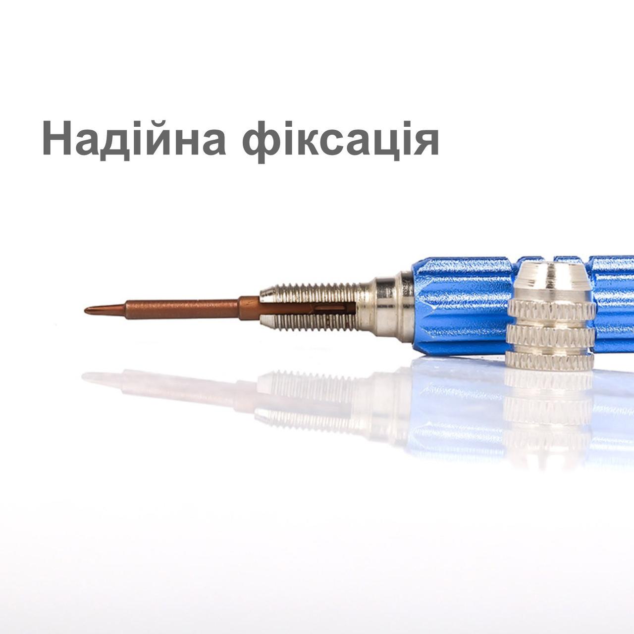 Викрутка прецизійна цангова 5 намагнічених змінних жал Blue (137757) - фото 7 Викрутка прецизійна цангова 5 намагнічених змінних жал Blue (137757) - фото 7