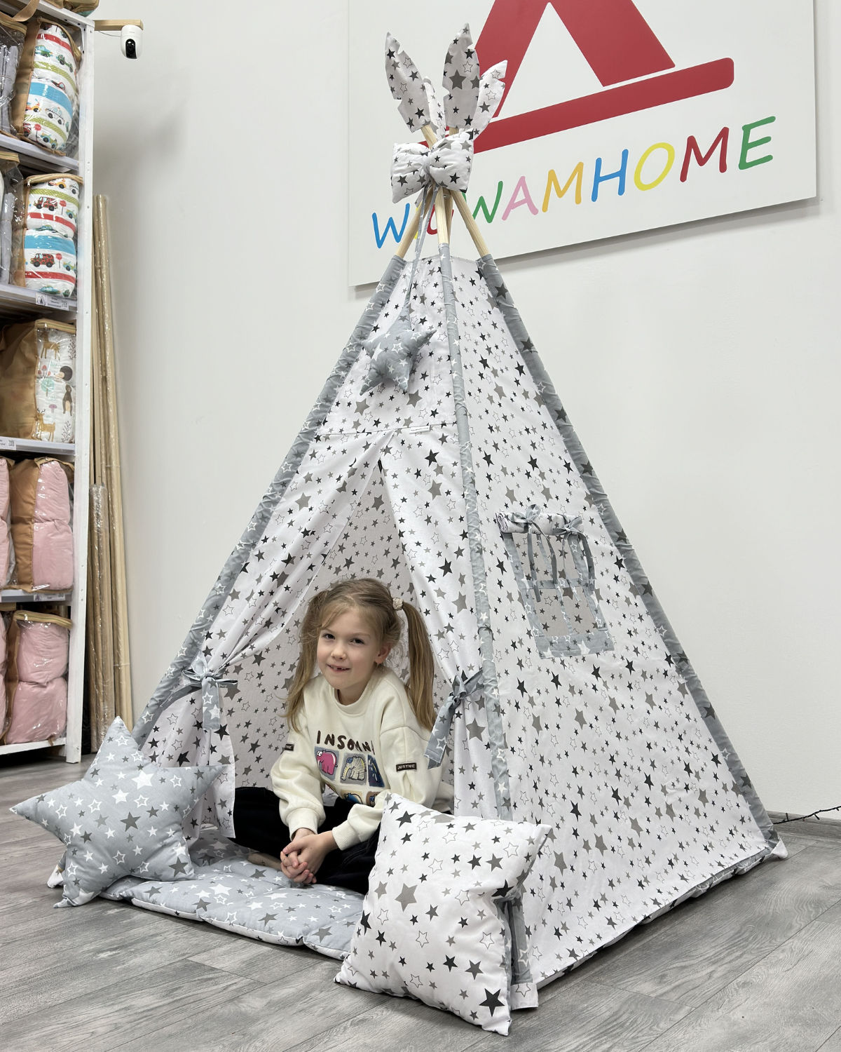 Вигвам детский WIGWAMHOME Звездочки 110х110х180 см Белый - фото 10