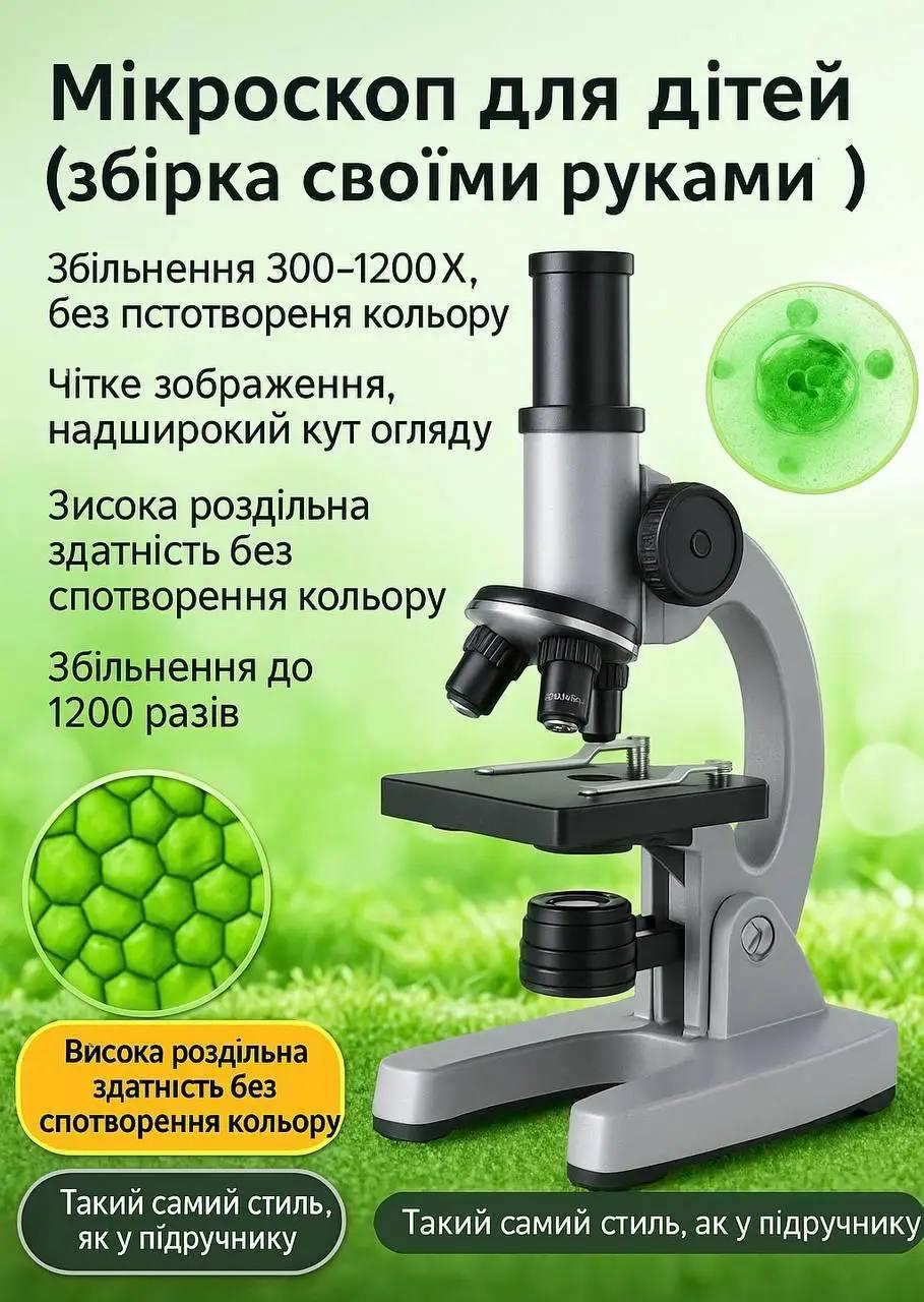 Мікроскоп дитячий 1200X 22×12×7 см - фото 2 Мікроскоп дитячий 1200X 22×12×7 см - фото 2