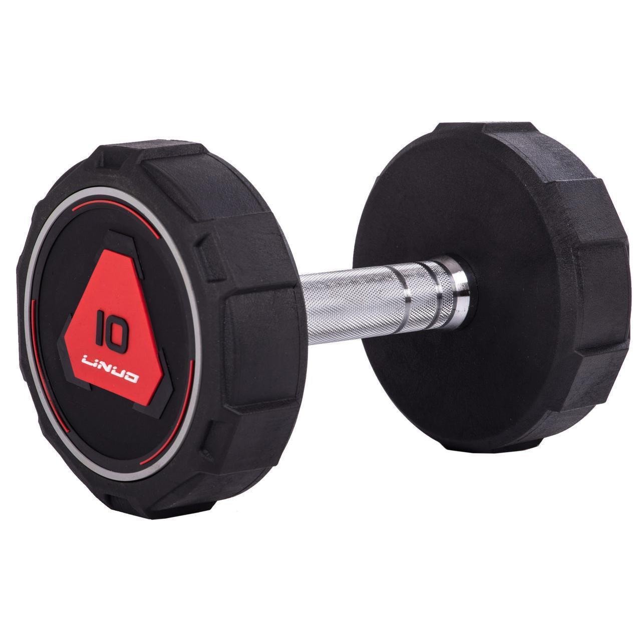 Гантель цельная LI NUO TA-3618-10 с полиуретановым покрытием 10 кг (2532854860) - фото 1