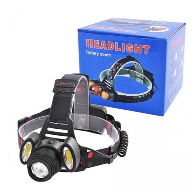 Фонарь налобный 2117-T6-2COB 12-220V 2x18650 Zoom